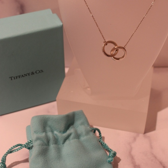 Tiffany & Co. 1837 Interlocking Circles Pendant in Sterling Silver Pouch and Box - Picture 2 of 2